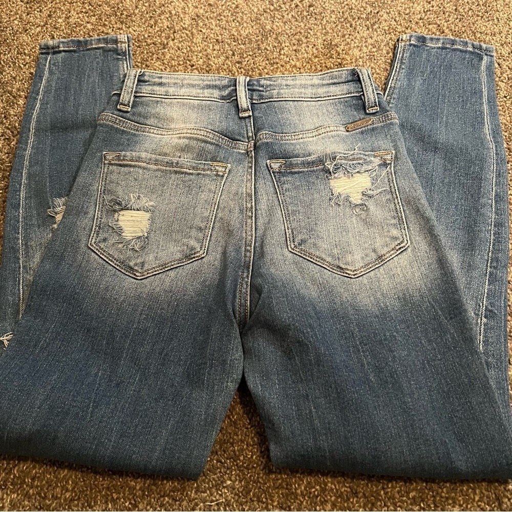 KanCan Signature Kurvy Ultra High waist Distressed Blue Jeans size 24 - Picture 2 of 6